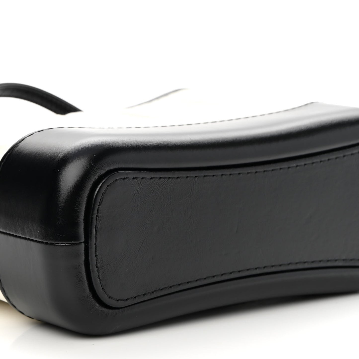 Aged Calfskin Quilted Small Gabrielle Hobo Black White