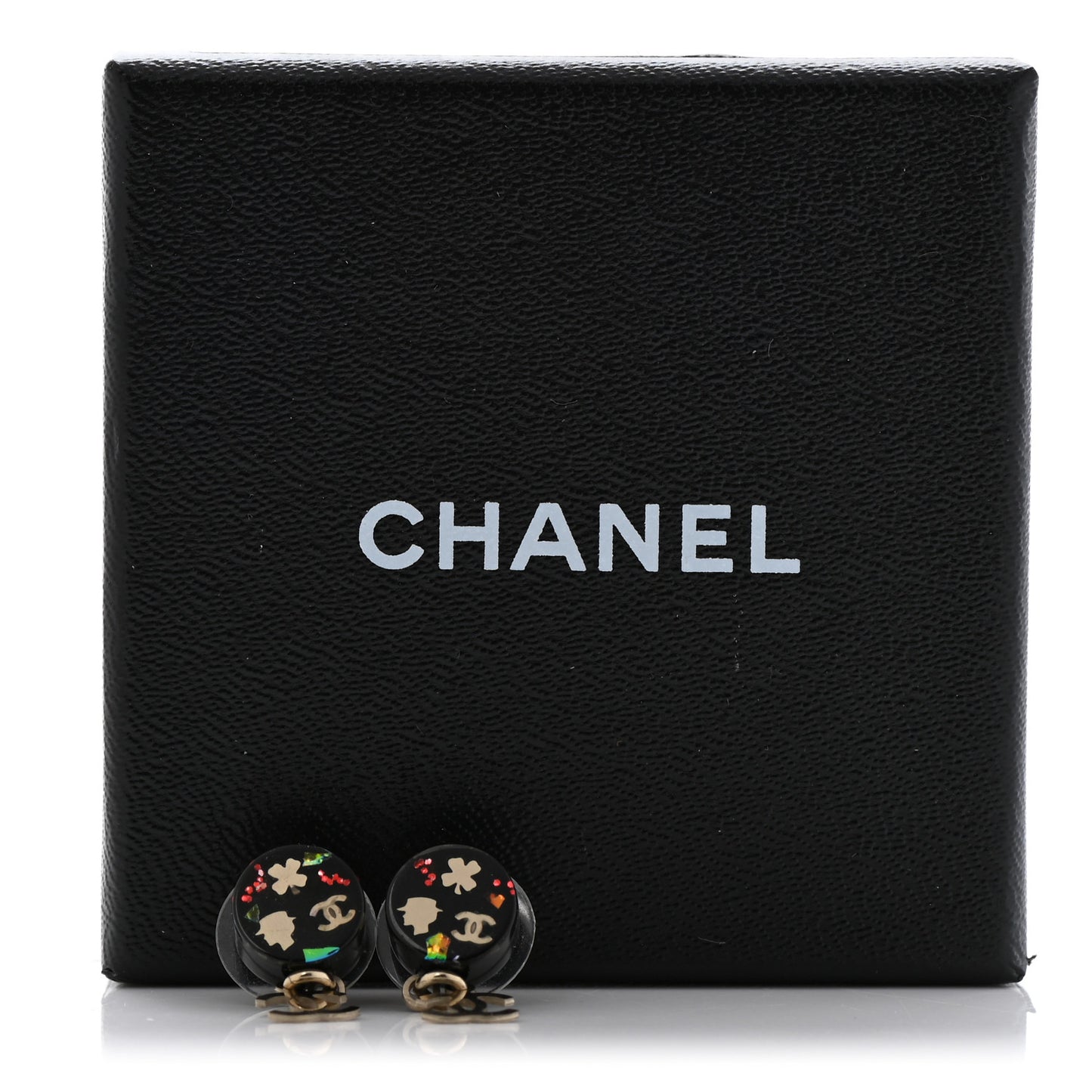 Resin CC Earrings Black Multicolor