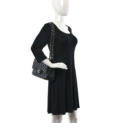 Chanel Lambskin Quilted Jumbo Double Flap Black 2 of 12