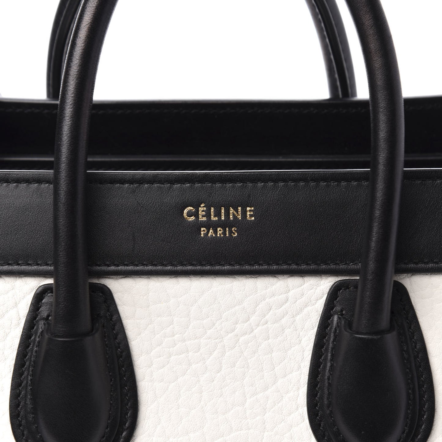 Bullhide Calfskin Nubuck Bi-Color Nano Luggage Black White
