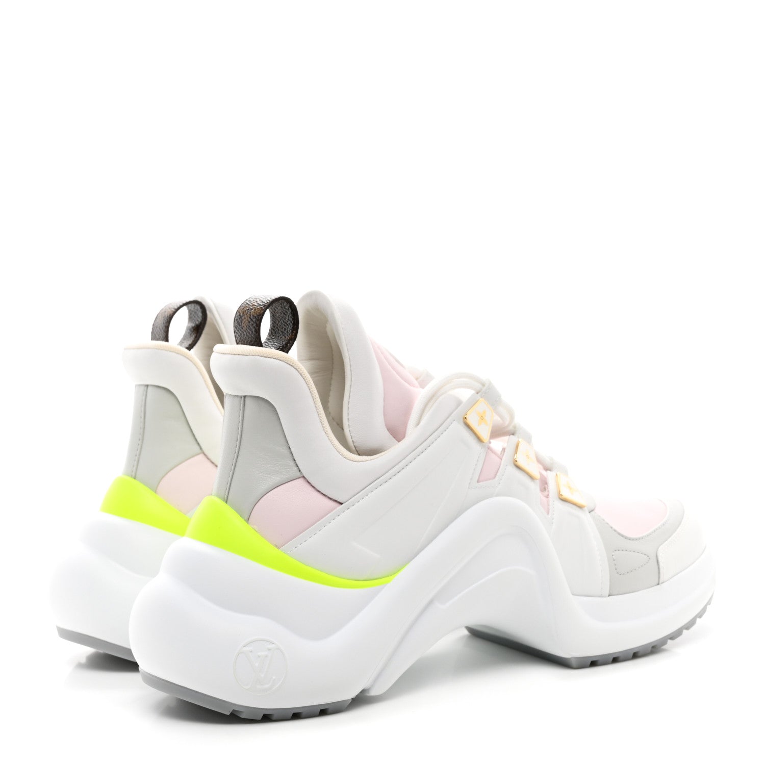 Louis Vuitton Calfskin LV Archlight Sneaker 40 Pink Gray Neon Yellow 4 of 8