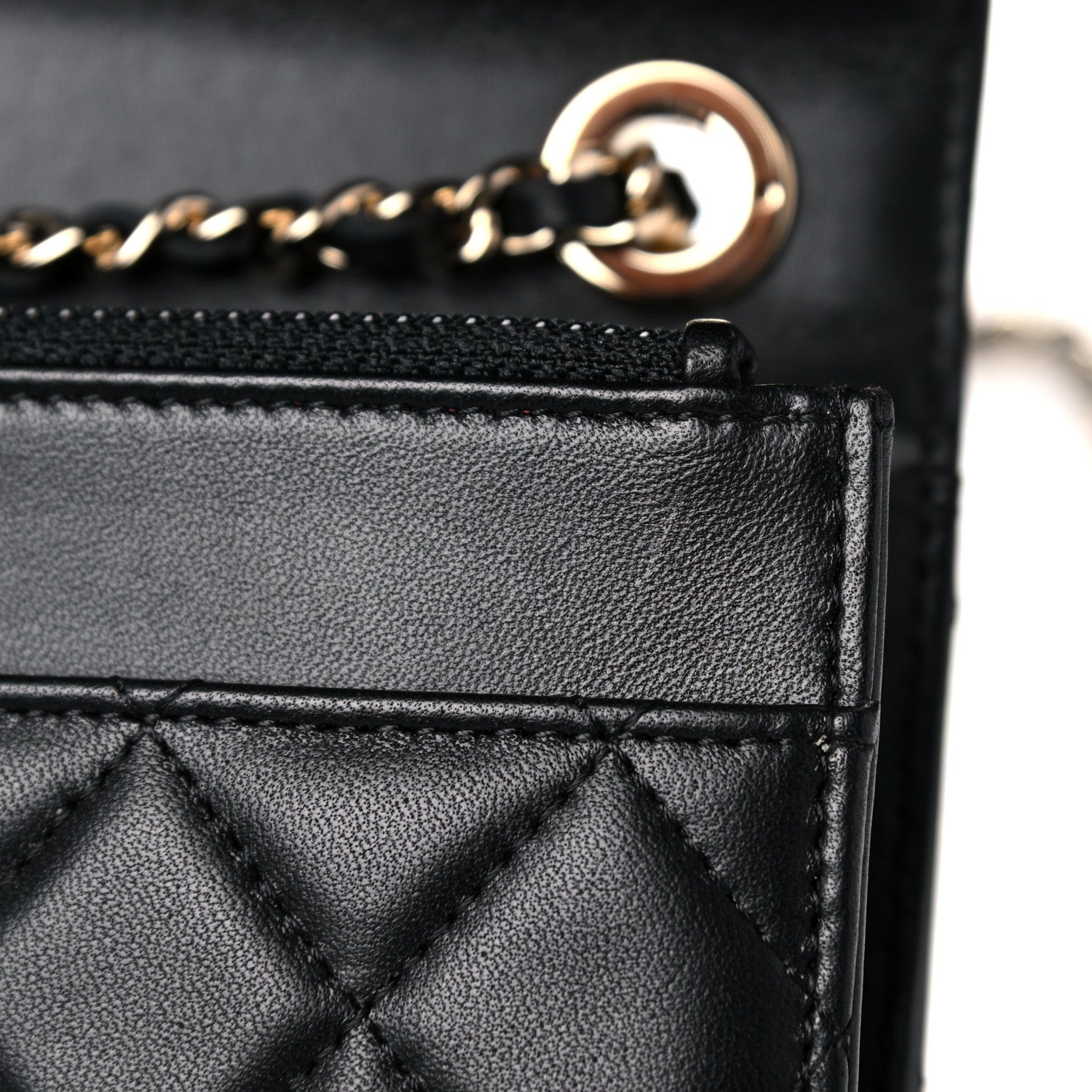 Chanel Lambskin Quilted Trendy CC Wallet On Chain WOC Black 13 of 15
