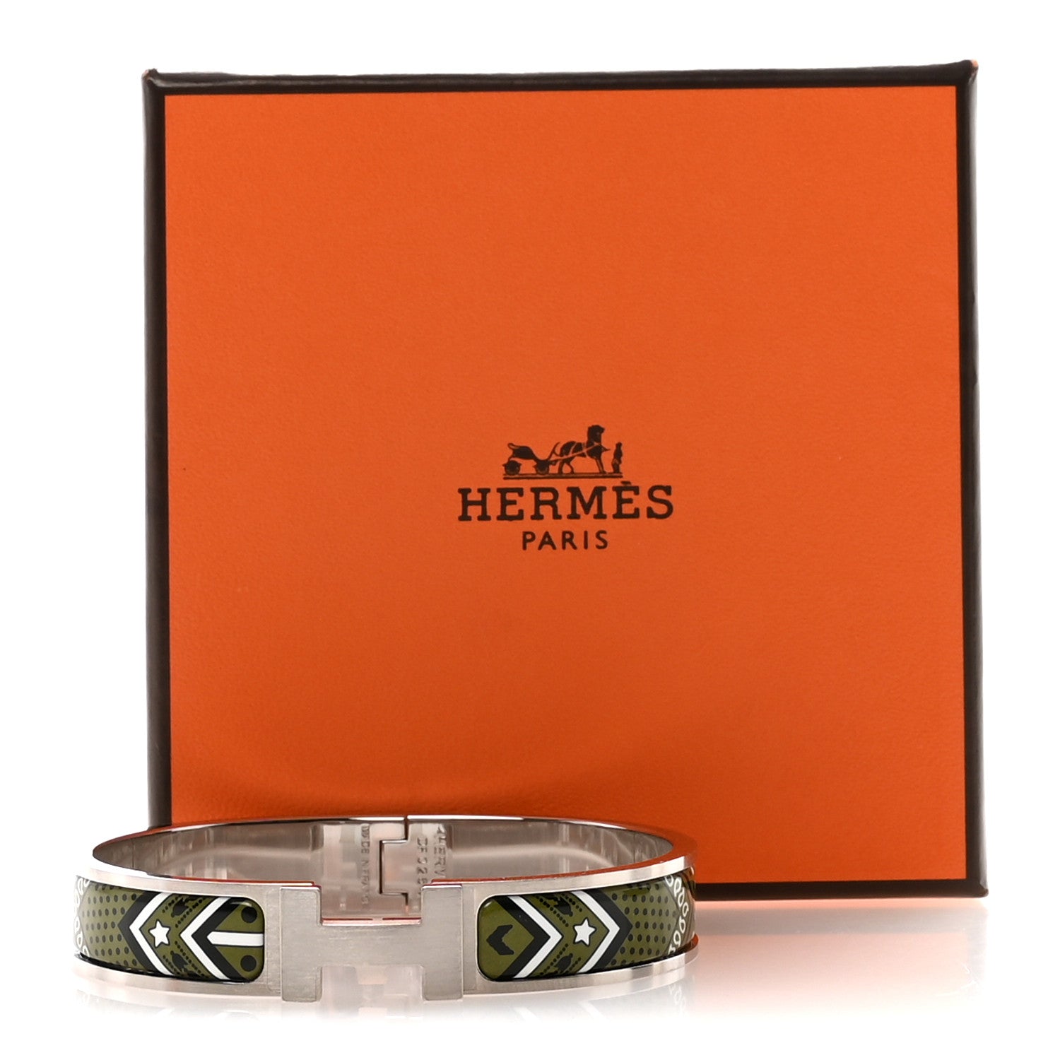 Hermes Bandana Enamel Narrow Clic Clac HH Bracelet T5 Etendard