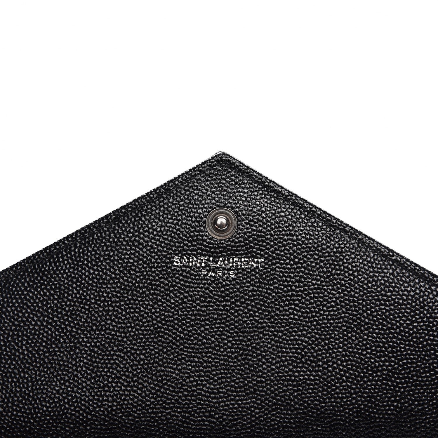Saint Laurent Grain De Poudre Matelasse Chevron Monogram Chain Wallet Black 5 of 7