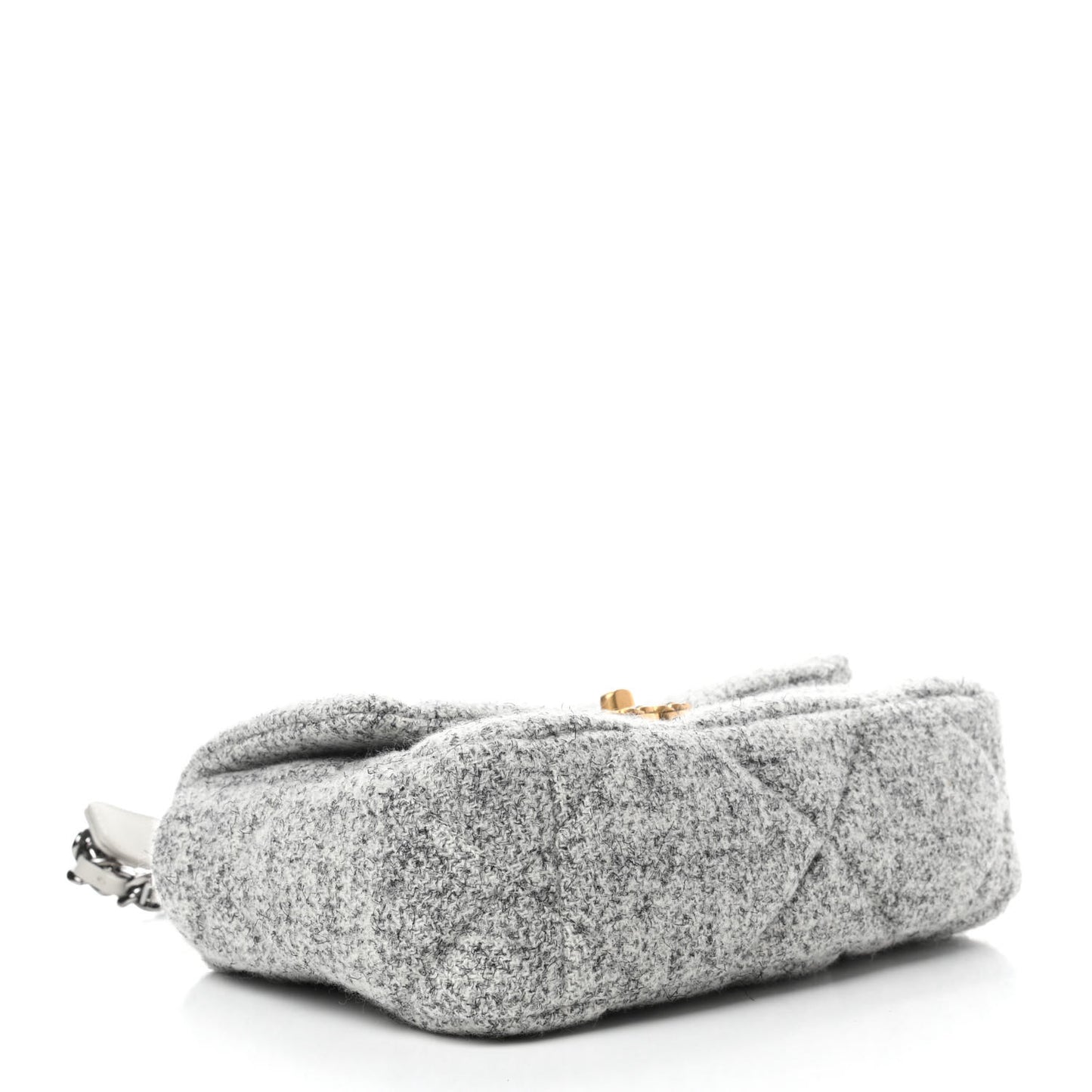 Tweed Quilted Medium Chanel 19 Flap Grey Ecru