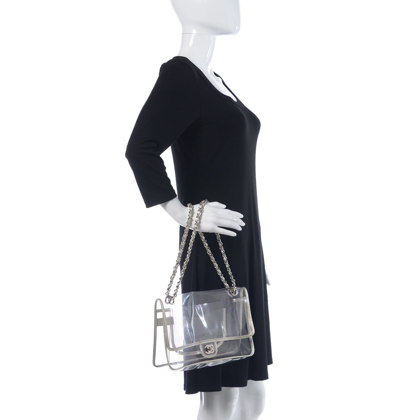 Lambskin Vinyl Large Naked Flap Silver