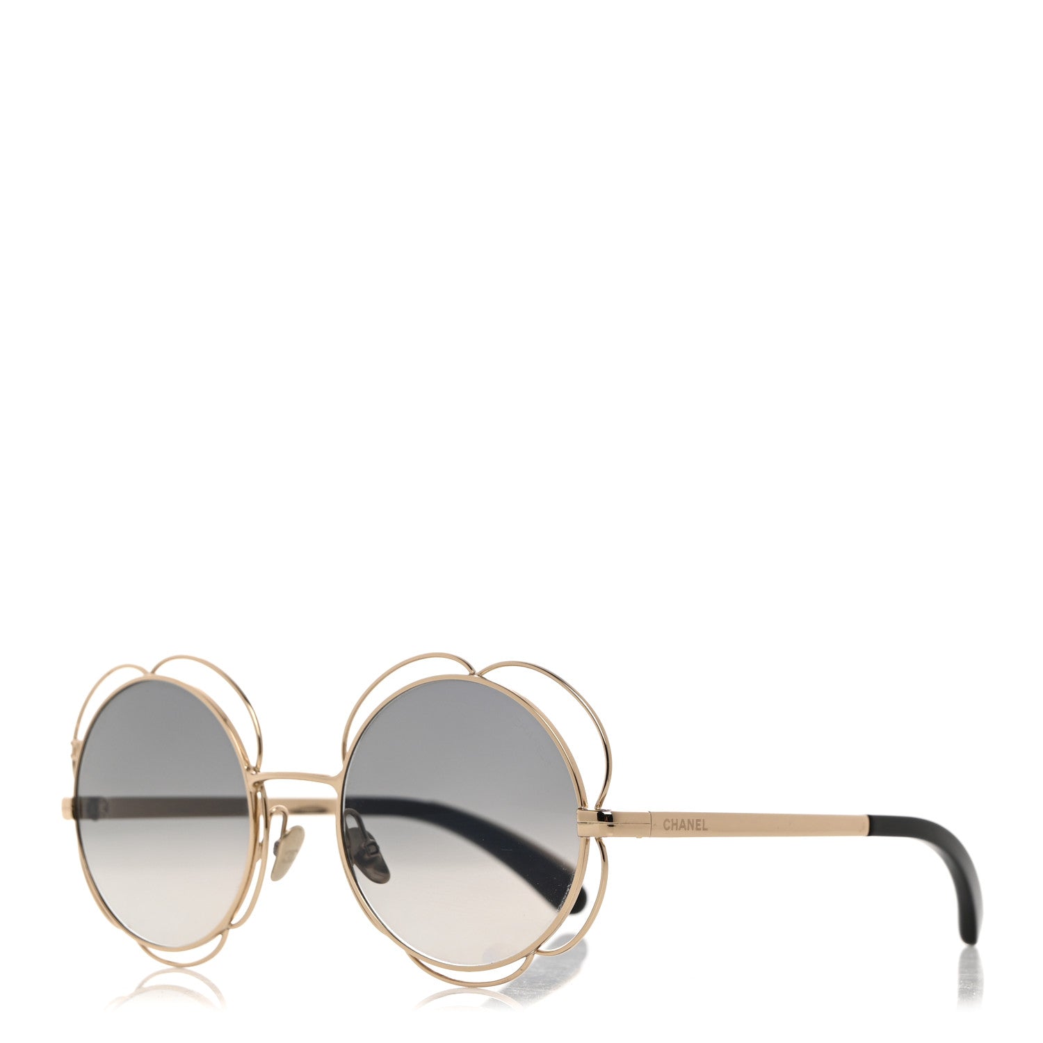 Chanel Metal Round Camellia Sunglasses 71573 Gold 1 of 7