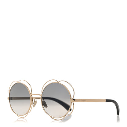 Chanel Metal Round Camellia Sunglasses 71573 Gold 1 of 7