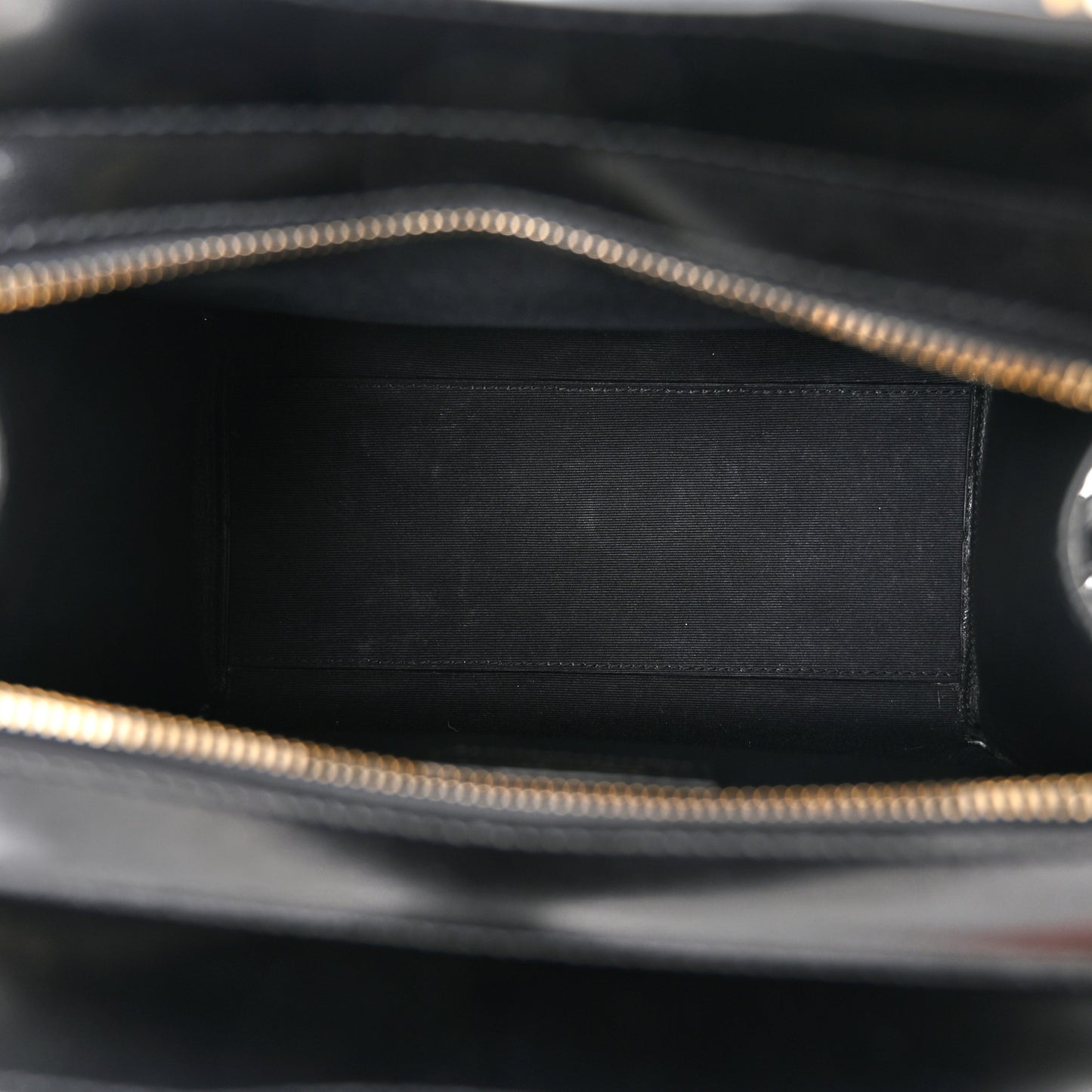 SAINT LAURENT Shiny Calfskin Small Uptown Tote Black