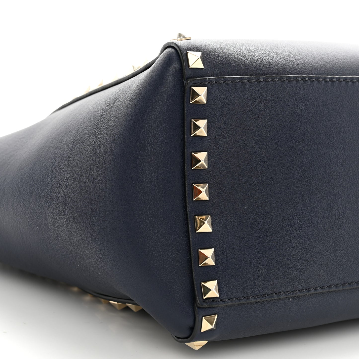 Vitello Rockstud Double Handle Tote Marine