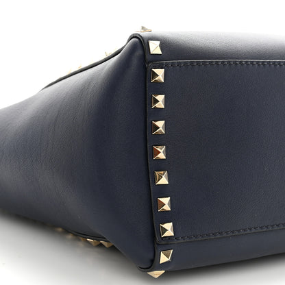 Valentino Garavani Vitello Rockstud Double Handle Tote Marine 9 of 14