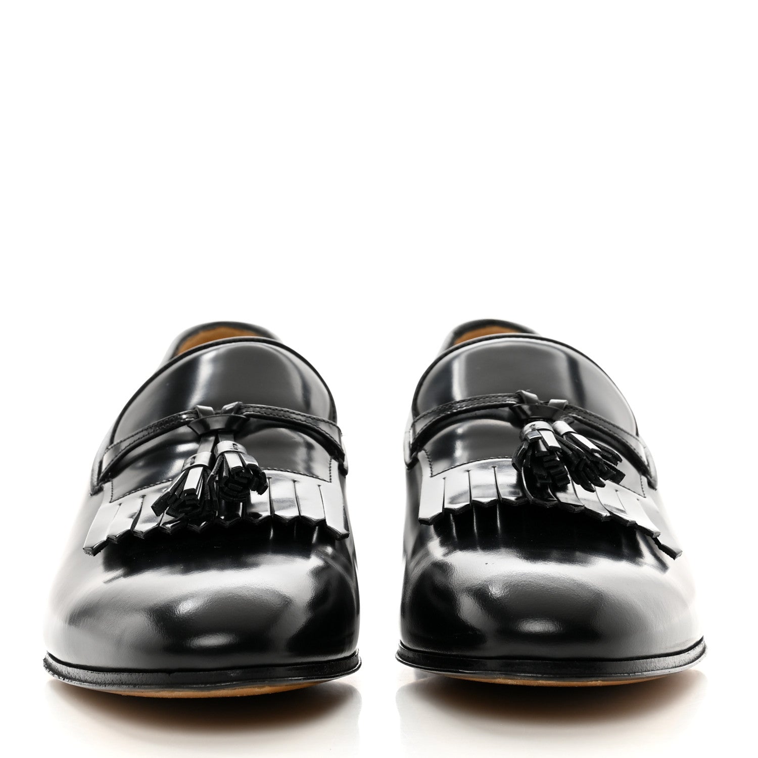 Gucci Calfskin Mens Tassel Loafers 9 Black 2 of 9