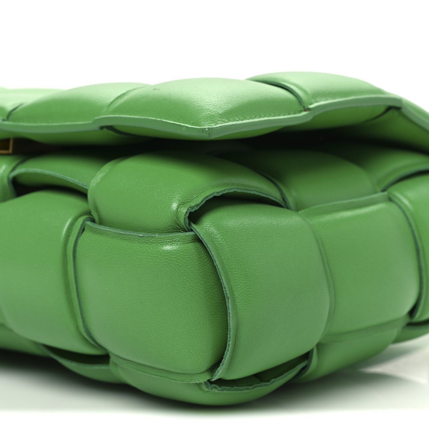 Nappa Maxi Intreccio Padded Cassette Crossbody Bag Parakeet