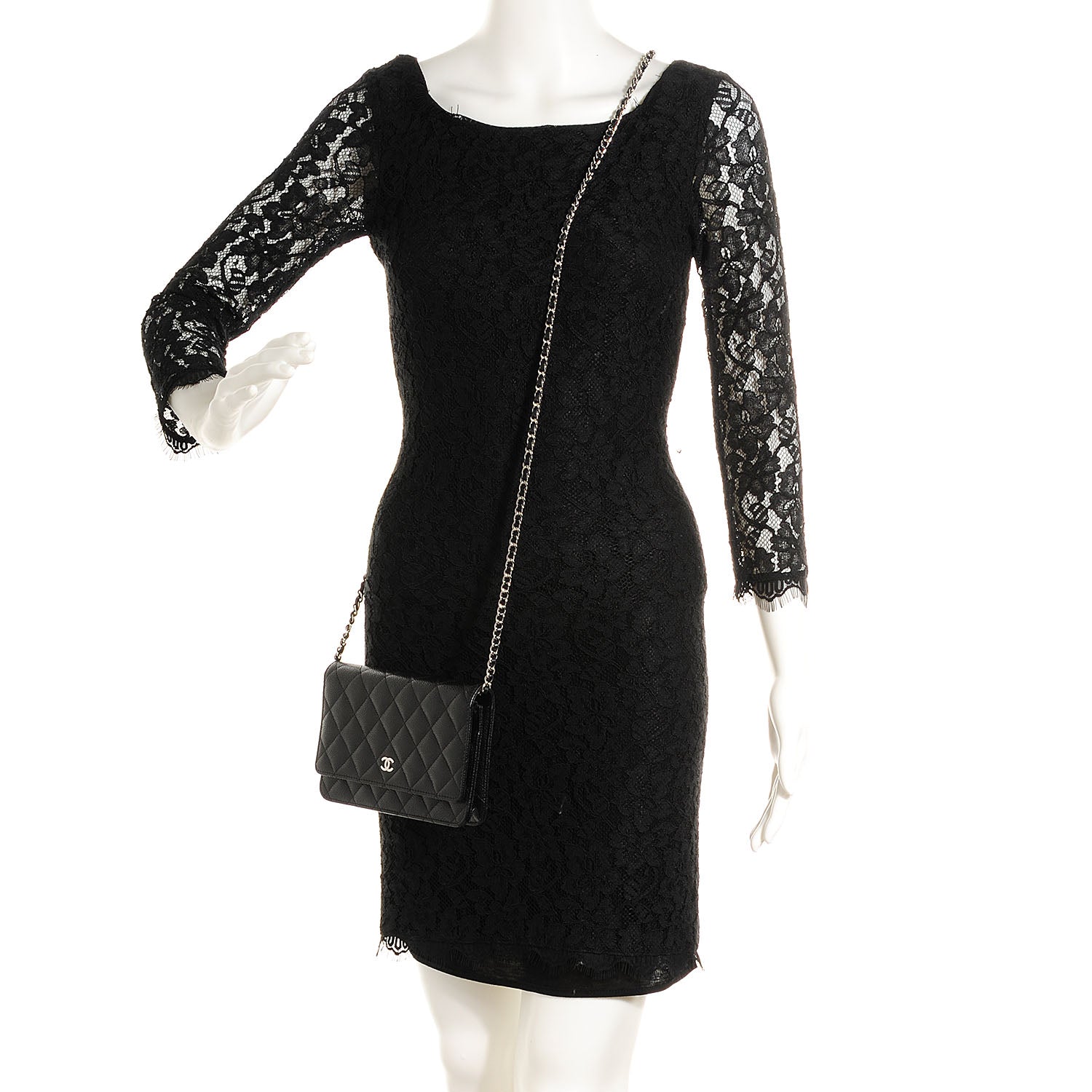 Chanel Caviar Quilted Wallet On Chain WOC Black 2 of 10