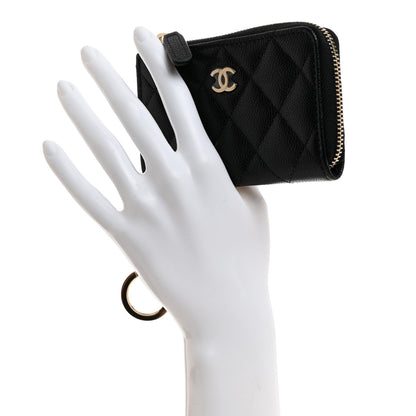 Chanel Caviar Quilted Zipped Key Holder Case Black 2 of 8