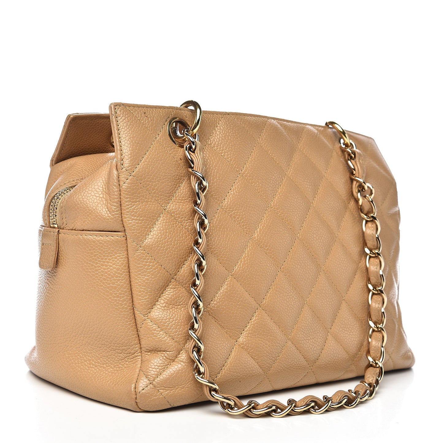 Caviar Quilted Petit Timeless Tote PTT Beige