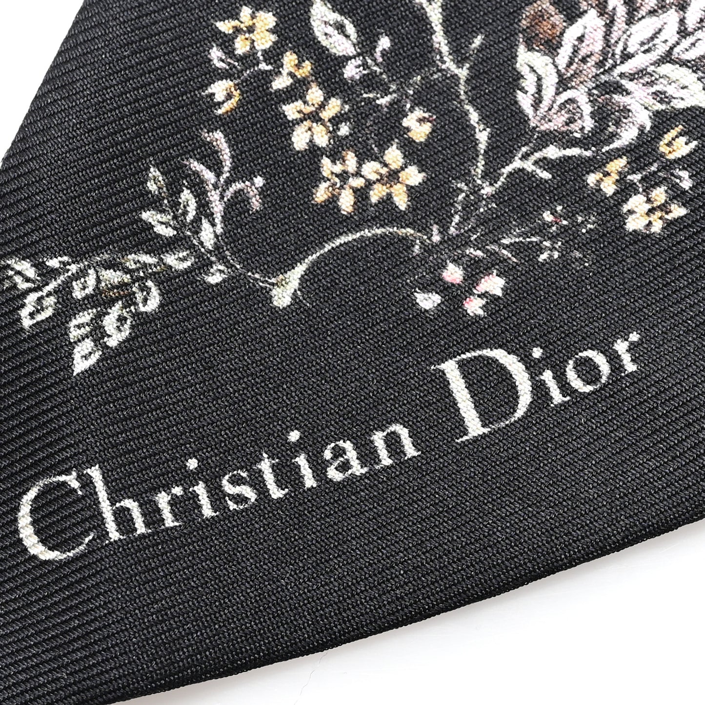 Silk Twill D-Floral Mitzah Scarf Black Multicolor