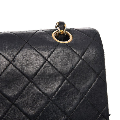 Chanel Lambskin Quilted Medium Double Flap Black 17 of 21