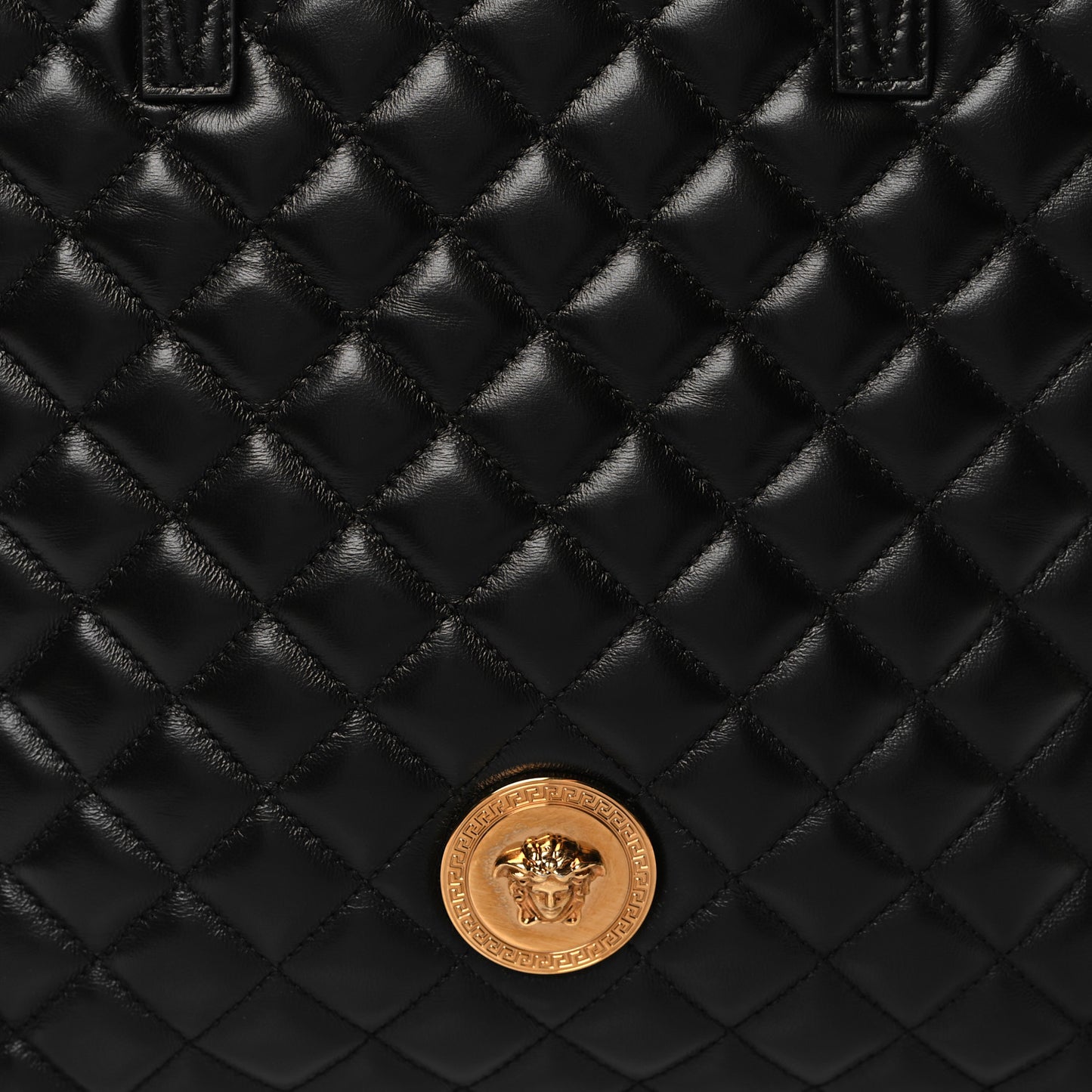 Nappa Quilted Medusa Tote Black
