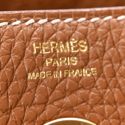 Hermes Taurillon Clemence Lindy 26 Gold 6 of 11