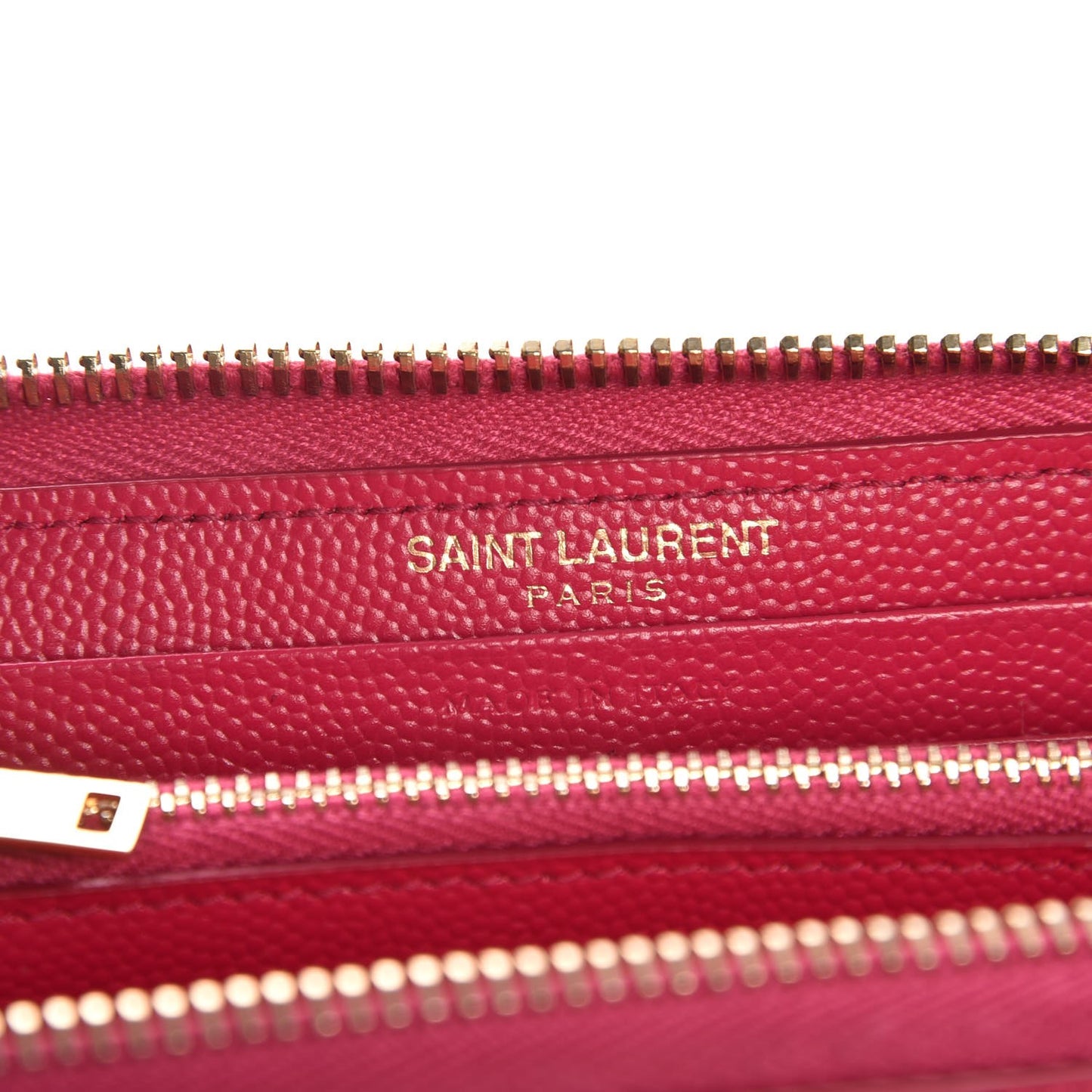 Grain De Poudre Monogram Zip Around Wallet Lipstick Fuchsia