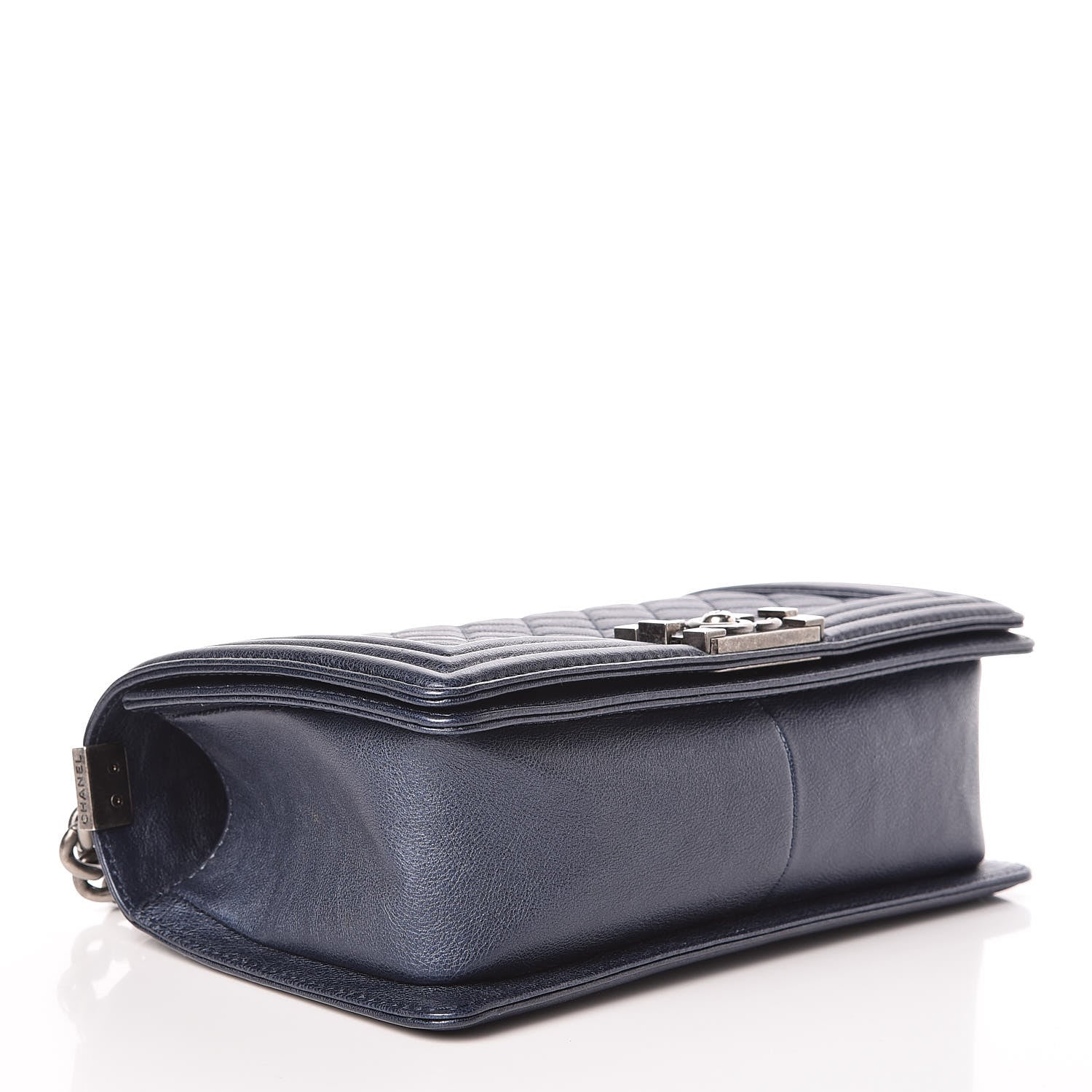 Chanel Metallic Calfskin Quilted Medium Boy Flap Blue 4 of 10