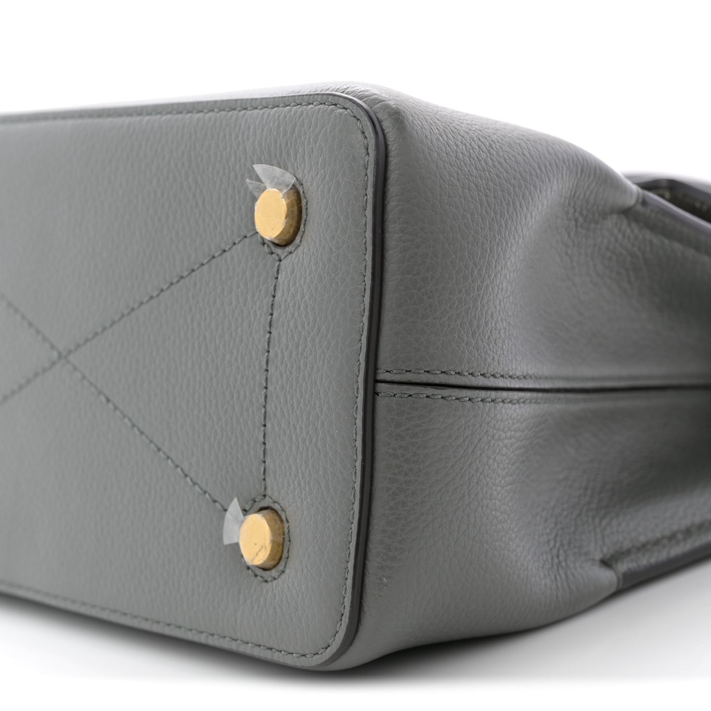 Small Classic Grain Calfskin Mini Seaton Grey