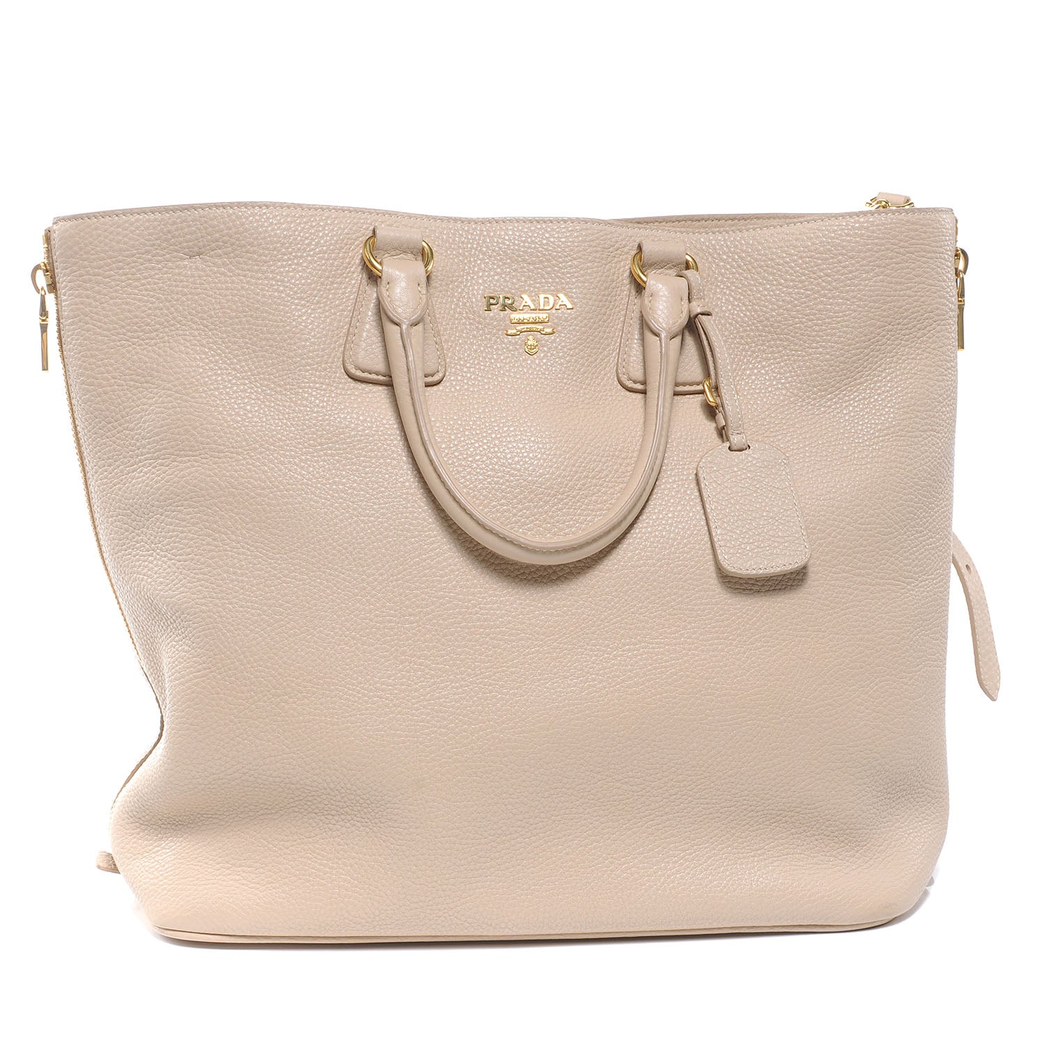 Prada Vitello Daino Tote Sabbia 1 of 8