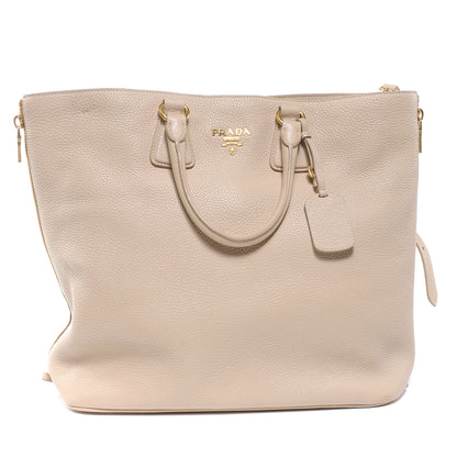 Prada Vitello Daino Tote Sabbia 1 of 8