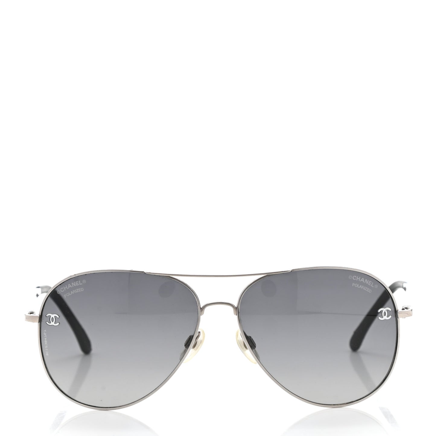 Metal Polarized Aviator CC Sunglasses 4189-T-Q Silver