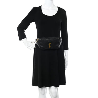 Saint Laurent Grain De Poudre Monogram Belt Bag Black 2 of 12