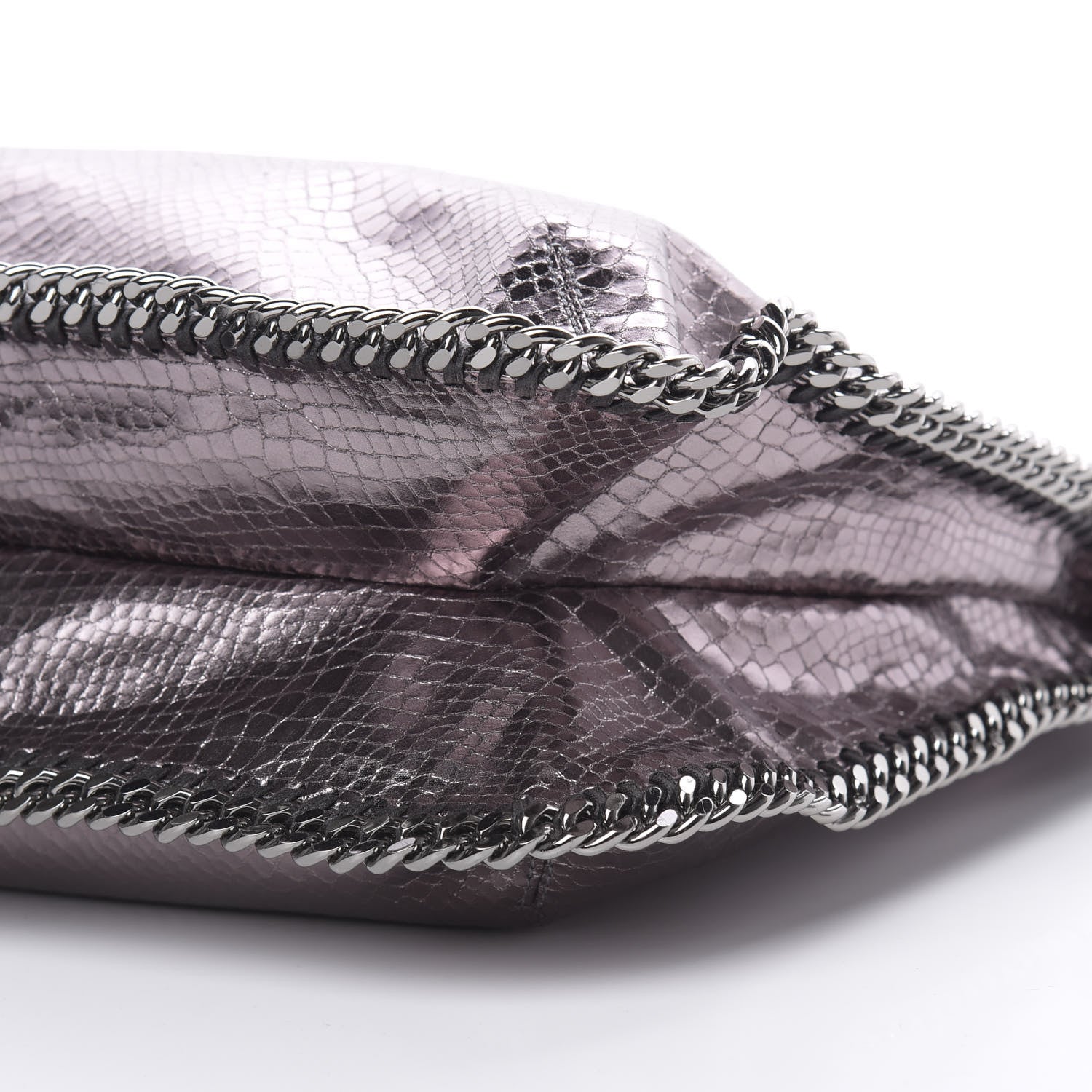 Stella McCartney Metallic Snakeskin Print Falabella Tote Ruthenium 10 of 10
