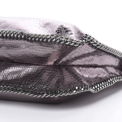 Stella McCartney Metallic Snakeskin Print Falabella Tote Ruthenium 10 of 10