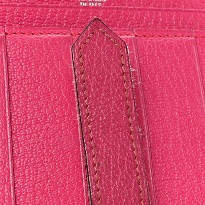 Hermes Chevre Mysore Bi-Color Bearn Gusset Wallet Etoupe Rose Shocking 8 of 9