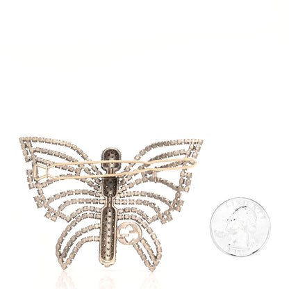 Gucci Crystal Butterfly Interlocking G Hair Clip Silver 2 of 3