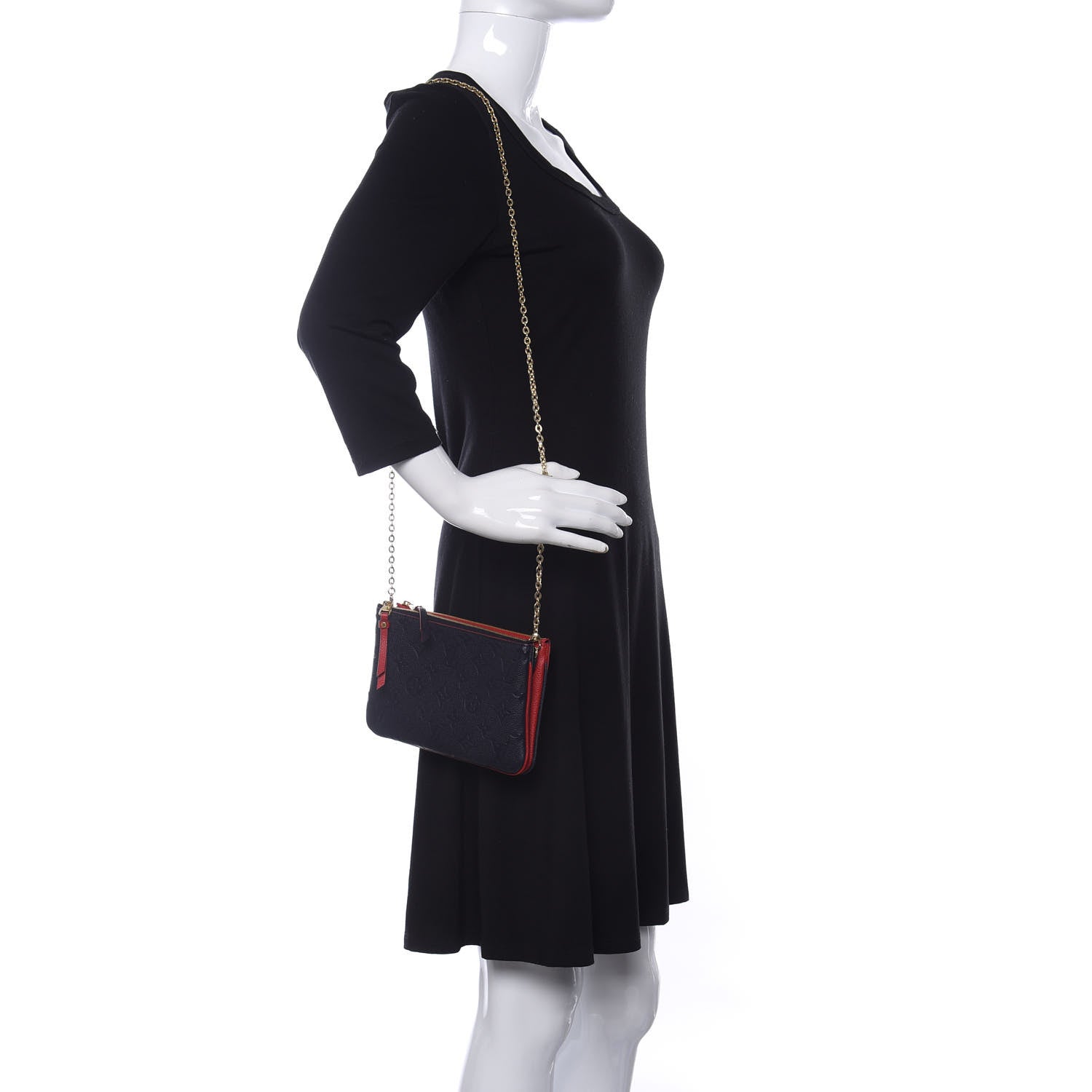 Louis Vuitton Empreinte Double Zip Pochette Marine Rouge 2 of 9
