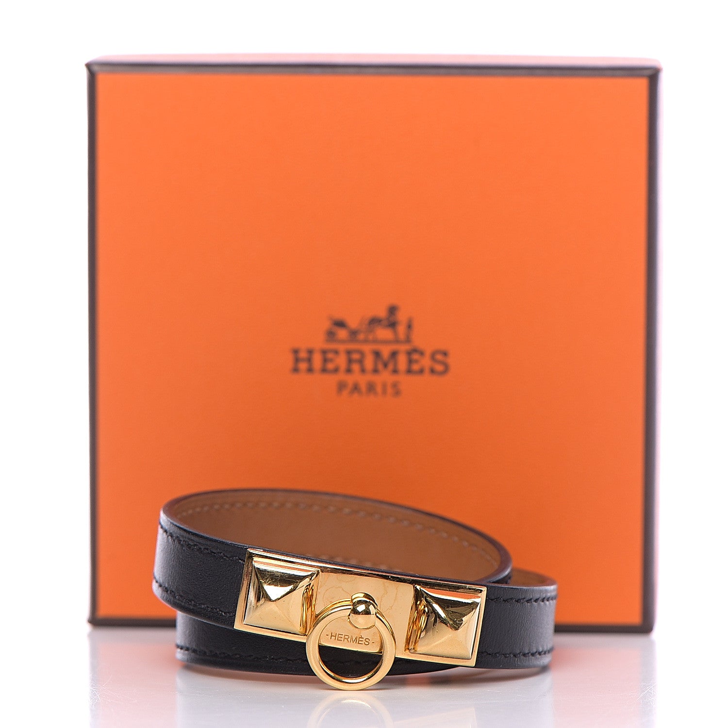 Hermes Swift Rivale Double Tour Bracelet S Black 6 of 6