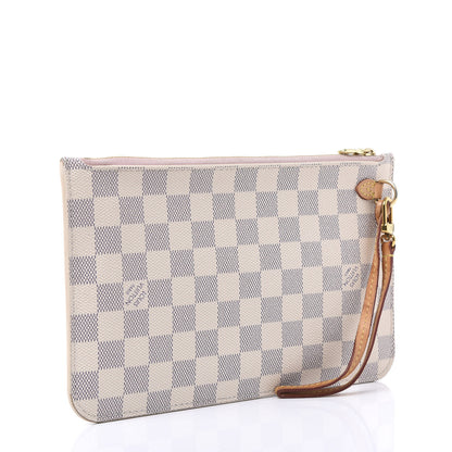 Louis Vuitton Damier Azur Neverfull MM GM Pochette Rose Ballerine 2 of 9