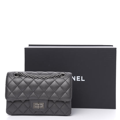 Chanel Aged Calfskin Quilted 2.55 Reissue Mini Flap Dark Silver 11 of 11