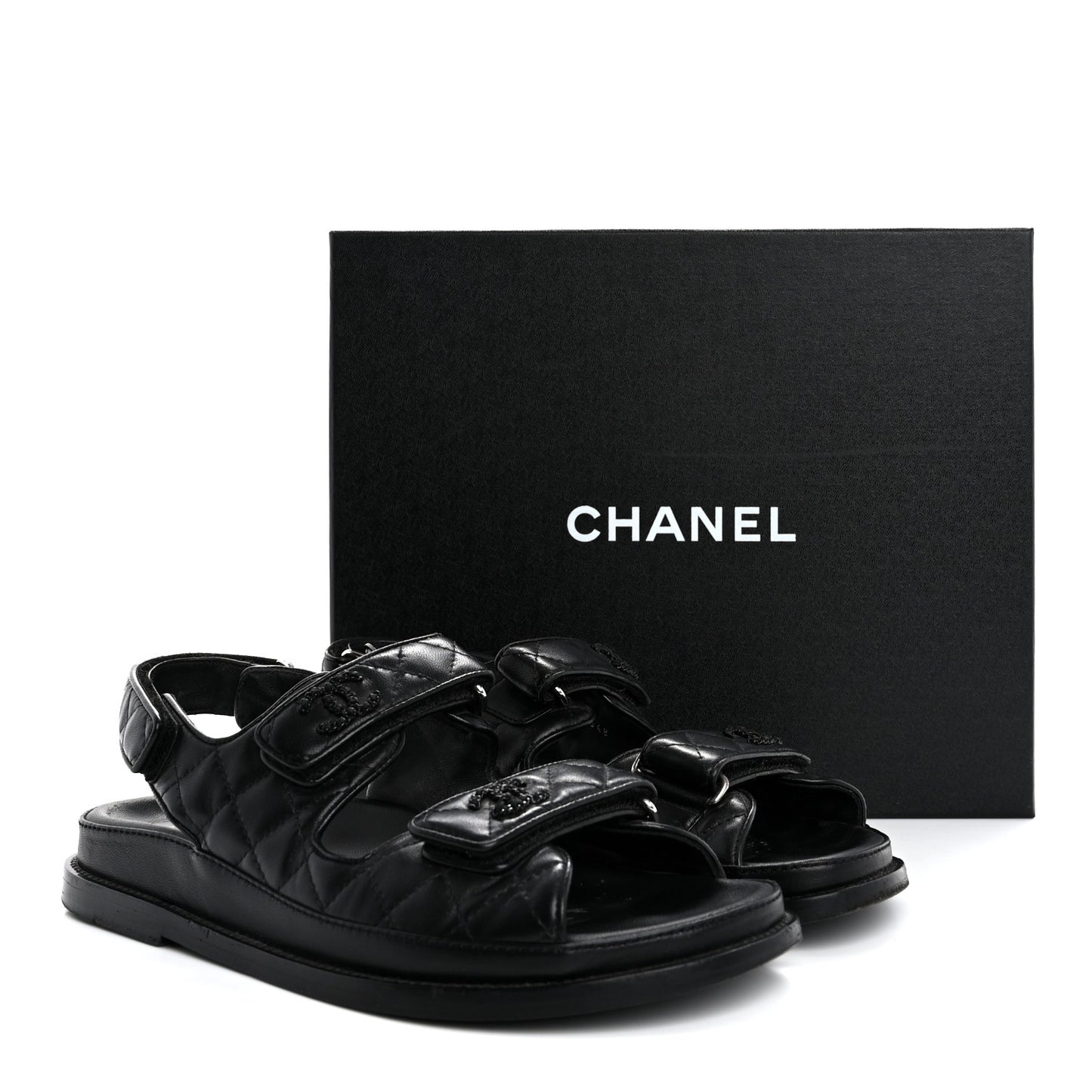 Lambskin Velcro Dad Sandals 38 So Black