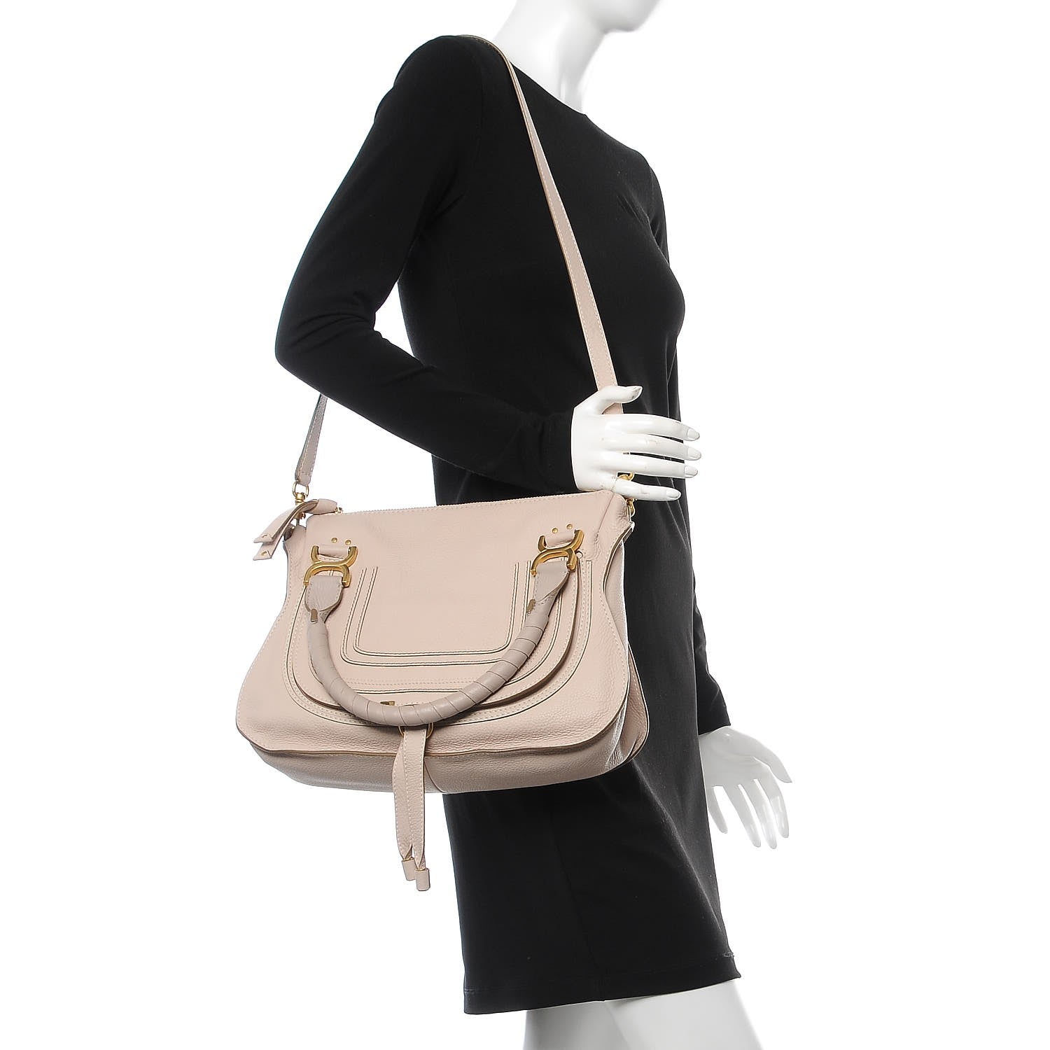 Chloe Calfskin Medium Marcie Satchel Abstract White 2 of 8