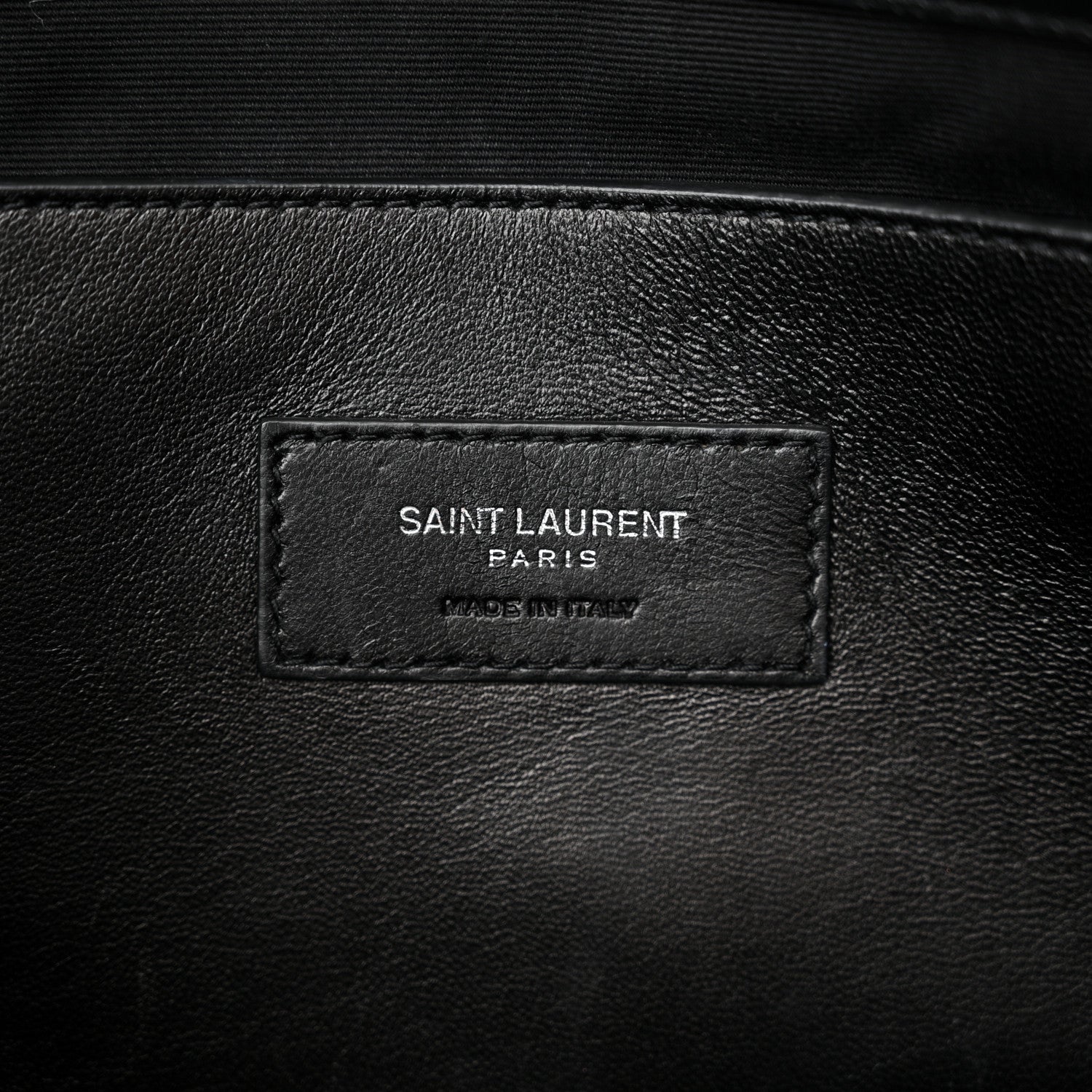Saint Laurent Calfskin Crocodile Embossed Medium West Hollywood Monogram Fold-Over Black 6 of 13