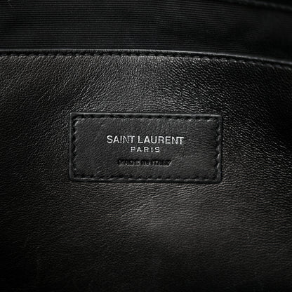 Saint Laurent Calfskin Crocodile Embossed Medium West Hollywood Monogram Fold-Over Black 6 of 13