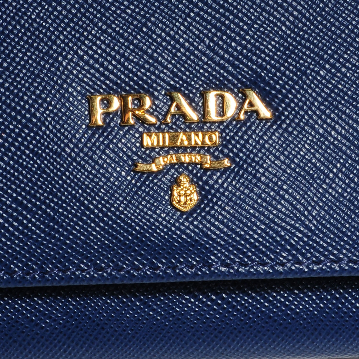 Prada Saffiano Metal Continental Flap Wallet Bleuette 6 of 10