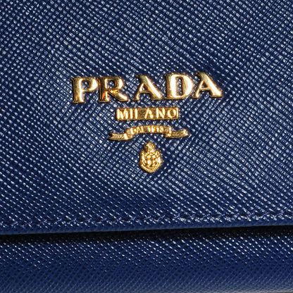 Prada Saffiano Metal Continental Flap Wallet Bleuette 6 of 10