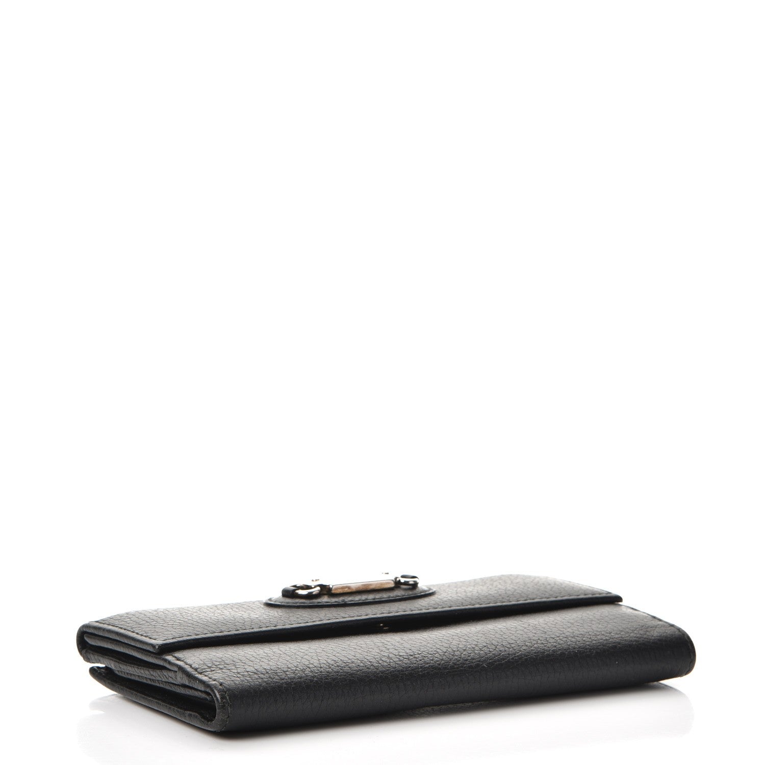 Gucci Dollar Calfskin Punch Continental Flap Wallet Black 4 of 8