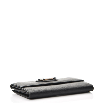Gucci Dollar Calfskin Punch Continental Flap Wallet Black 4 of 8