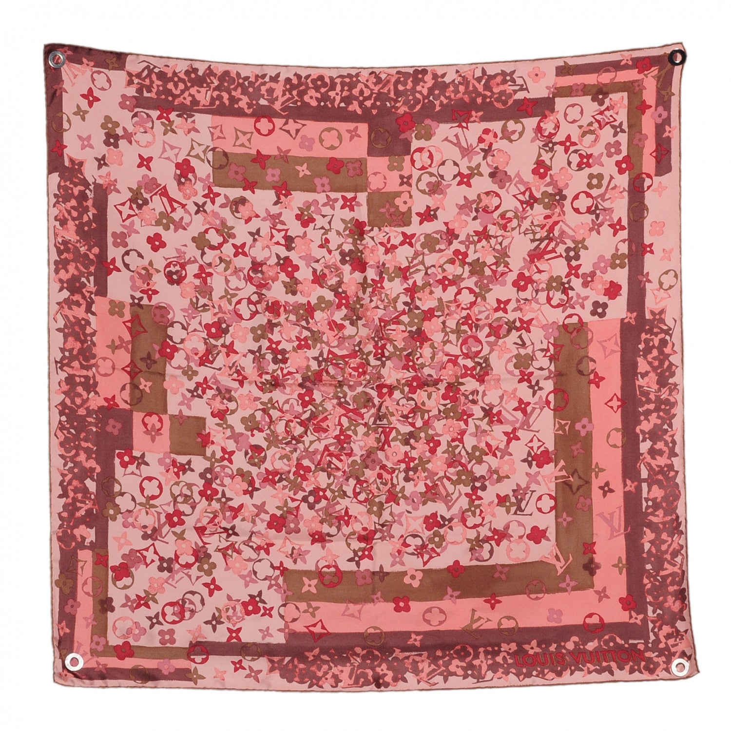Louis Vuitton Silk Monogram Arty Square Scarf Pale Pink 2 of 5