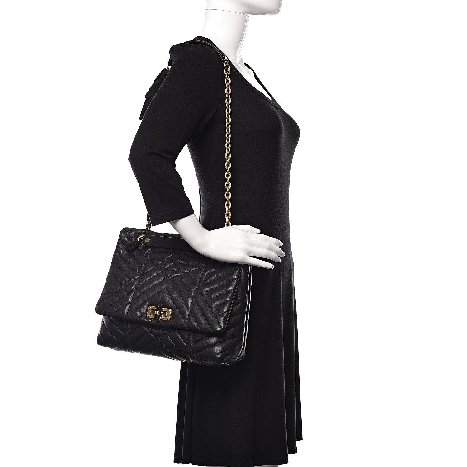 Lanvin Lambskin Quilted Medium Happy Shoulder Bag Black 2 of 11