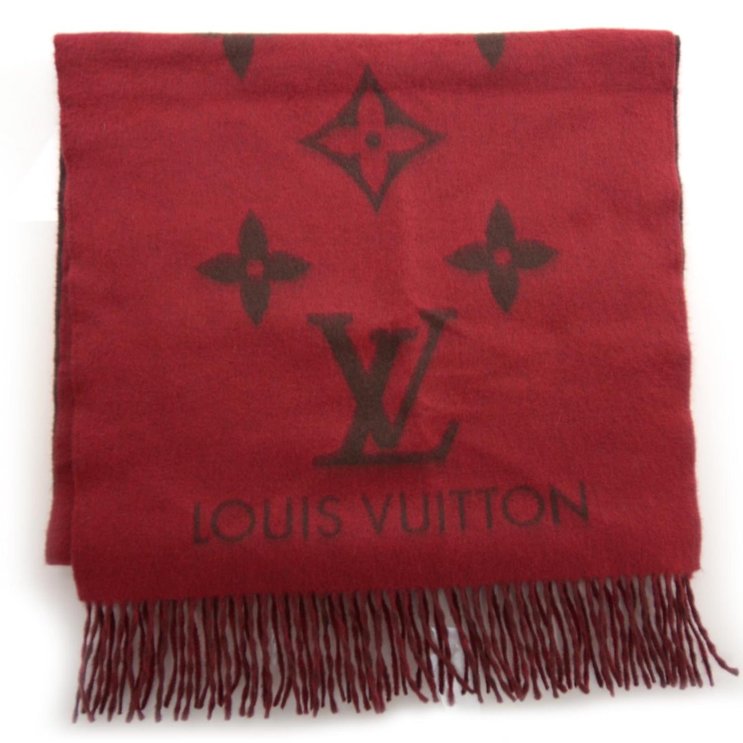 Cashmere Monogram Reykjavik Scarf Rouge
